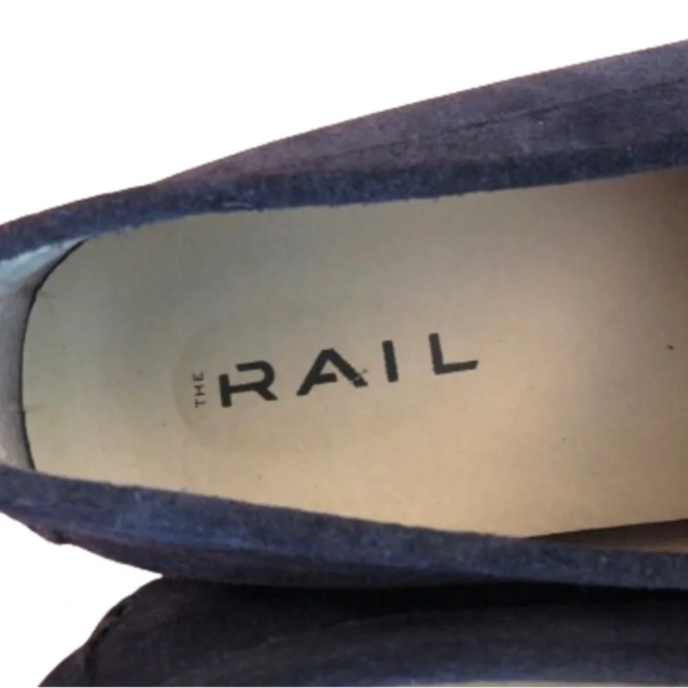 The Rail mens blu suede driving mocc loafers w braided leather detail US SZ 10
